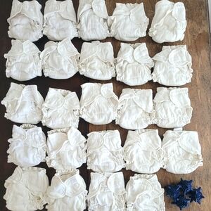 lot of 24 used esembly size 1 cloth diaper inners + set of laundry agitators